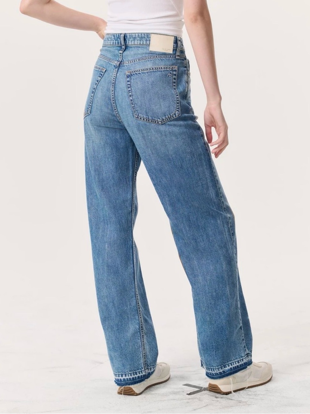 rag & bone Light Blue Wide Leg Jeans